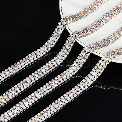 BENECREAT 2 Yards 2 Colors Resin Rhinestone Cup Chains FIND-BC0002-05-1