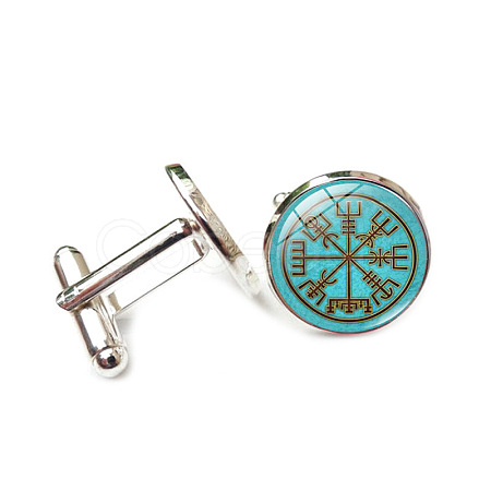 Alloy Enamel Compass Cufflinks PW-WG42FEF-09-1