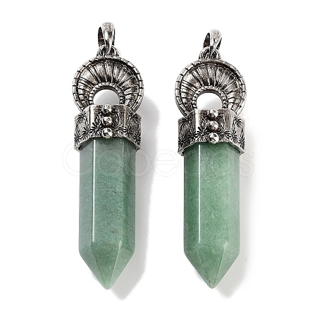 Natural Green Aventurine Pointed Big Pendants G-Q163-02AS-02-1