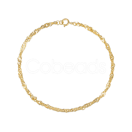 Golden 925 Sterling Silver Mesh Chain Bracelet CJ1255-12-1