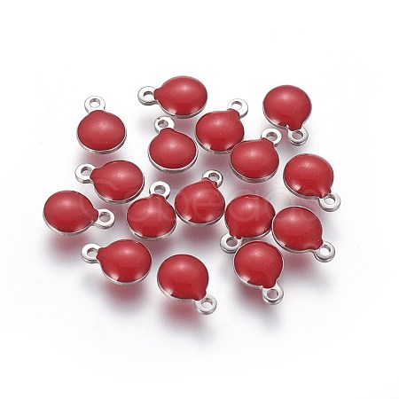 304 Stainless Steel Enamel Charms STAS-O122-D-06P-1