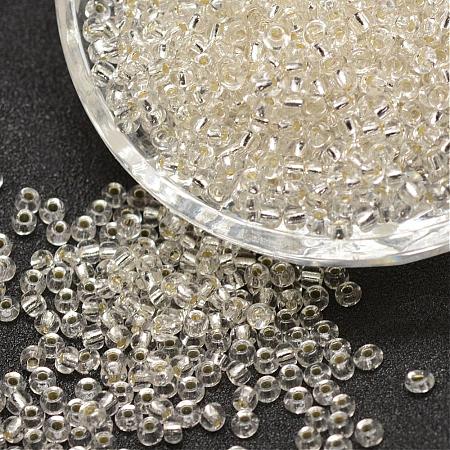 8/0 Transparent Glass Round Seed Beads X-SEED-J010-F8-21-1