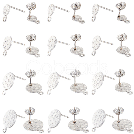 SUNNYCLUE 48Pcs 4 Style 304 Stainless Steel Stud Earring Findings STAS-SC0007-31-1