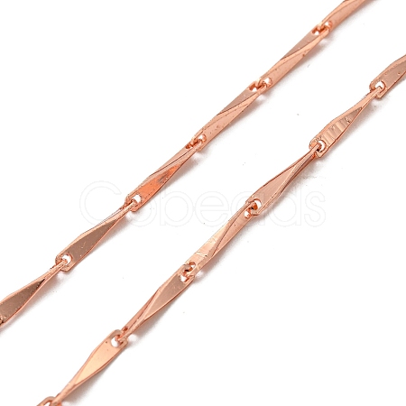 Brass Bar Link Chain Necklaces Making with Clasp KK-L209-034A-RG-1