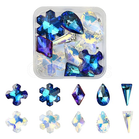 11Pcs K9 Glass Rhinestone Pendants GLAA-TZ0001-02-1