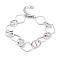 Non-Tarnish 304 Stainless Steel Oval & Rhombus Link Chain Bracelets for Women, Stainless Steel Color, 8 inch(20.4cm)