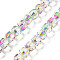 Electroplate Rondelle Glass Beads Strands, Full Rainbow Plated, Faceted, Gainsboro, 7.5x7mm, Hole: 1.4mm, about 70pcs/strand, 19.69''(50cm)