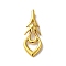 Alloy Pendant, Cadmium Free & Lead Free, Golden, 39x14x7mm, Hole: 7x3.5mm