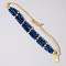 Faceted Glass Beads Three Layer Multi-strand Adjustable Charm Bracelets, Blue, 11 inch(28cm)