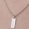 Non-Tarnish 201 Stainless Steel Hollow Word Love Pendant Necklace, Stainless Steel Color, 17.72 inch(45cm)