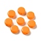 Opaque Acrylic Beads, Flat Round, Dark Orange, 10x5mm, Hole: 1.8mm, about 1500pcs/500g