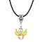 Glass Seed Beads & Glass Pearl Angel Pendant Necklaces, Imitation Leather Cord Necklaces for Women, Yellow, 17.60 inch(44.7cm)