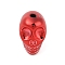 UV Plating Acrylic Beads, Skull, Crimson, 18x13x17mm, Hole: 2.8mm