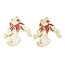 Rack Plating Alloy Enamel Pendants, Golden, Fish Charm, Crimson, 23x28.5x1.5mm, Hole: 2mm