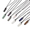 Natural & Synthetic Mixed Gemstone Bullet Pendant Necklace with Waxed Cords for Women, 16.14~32.68 inch(41~83cm)