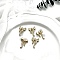 Alloy Crystal Rhinestone Pendants, Bowknot Charms, Golden, 24x16.5mm