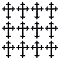 Cross Fleury Polyester Embroidery Iron on Applique Patch, Sewing Craft Decoration, Black, 95x70x1mm