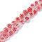 Handmade Millefiori Lampwork Beads Strands, Flat Round, Red, 6x3mm, Hole: 0.7mm, about 66pcs/strand, 14.65''(37.2cm)