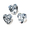 Glass Rhinestone Cabochons, Flat Back & Back Plated, Faceted, Heart, Light Sapphire, 6.5x6x4mm