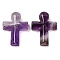 Natural Amethyst Pendants, Cross, 35.5x24.5x4mm, Hole: 1.6mm