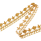 Iron on/Sew on Polyester Embroidery Flower Lace Ribbon, Clothes Accessories, Curtain Decoration, Gold, 2 inch(50mm), about 4.27 Yards(3.9m)/pc