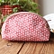 DIY Flower Pattern Moon-shaped Cosmetic Bag Embroidery Kit, including Embroidery Needles & Thread, Cotton Linen Fabric, Light Coral, 17x12x8cm