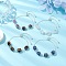 Natural Mixed Gemstone Beaded Sider Bracelets for Women, Silver, Inner Diameter: 2-7/8 inch(7.2cm)