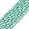 Electroplate Glass Beads Strands, Opaque Solid Color, AB Color Plated, Faceted, Rondelle, Turquoise, 2.9~3.3x2mm, Hole: 0.8mm, about 148~150pcs/strand, 39.5~40cm