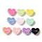 UV Plating Acrylic Beads, Heart with word smile, Mixed Color, 14.5x17x7mm, Hole: 3mm