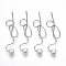 Rack Plating Alloy Wire Wrapped Big Pendants, with ABS Plastic Imitation Pearl, Cadmium Free & Lead Free, Platinum, 62x15~20x3mm, Hole: 2mm