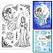 Custom PVC Plastic Clear Stamps, for DIY Scrapbooking, Photo Album Decorative, Cards Making, Goddess, 160x110x3mm