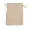 Rectangle Polyester Storage Bags, Drawstring Pouches Packaging Bag, Tan, 14x10cm