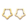 304 Stainless Steel Star Huggie Hoop Earrings STAS-J033-06G-1