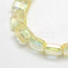 Electroplate Crystal Glass Square Beads Strands EGLA-F064-M-3