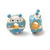 Cartoon Animal Donut Alloy Enamel European Beads FIND-U008-02G-C-1