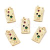 Brass Micro Pave Cubic Zirconia Pendants ZIRC-L100-056G-1