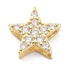 Brass Micro Pave Clear Cubic Zirconia Slide Charms ZIRC-P085-03G-1
