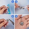 DIY Locket Pendant Necklace Making Kit DIY-SZ0008-17-3