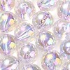 UV Plating Transparent Rainbow Iridescent Acrylic Beads OACR-F004-01B-1