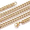 304 Stainless Steel Cuban Link Chain Necklaces NJEW-L159-02A-G-2