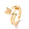 Crystal Rhinestone Butterfly Finger Ring RJEW-D120-09B-G-1