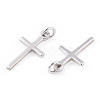 Rhodium Plated 925 Sterling Silver Religion Cross with 925 Stamp & Jump Rings STER-T007-51P-2