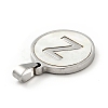 304 Stainless Steel with White Shell Pendants STAS-G268-01-P-4