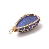 Natural Lapis Lazuli Copper Wire Wrapped Pendants PALLOY-JF02016-01-3