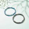 Natural Agate Beaded Stretch Bracelets BJEW-JB08252-2