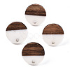 Opaque Resin & Walnut Wood Stud Earring Findings X-MAK-N032-008A-B06-1