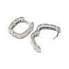 Brass Oval with Polka Dot Hoop Earrings for Woman EJEW-F314-02A-P-2