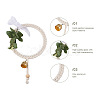 Cotton Rope & Wood Beads Knitting Wind Chime Pendant CF-TAC0001-08-4