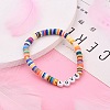 Polymer Clay Heishi Beads Stretch Bracelets BJEW-JB05710-01-4