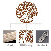 Creative Natural Wooden Wall Hanging Decoration AJEW-WH0331-009-3